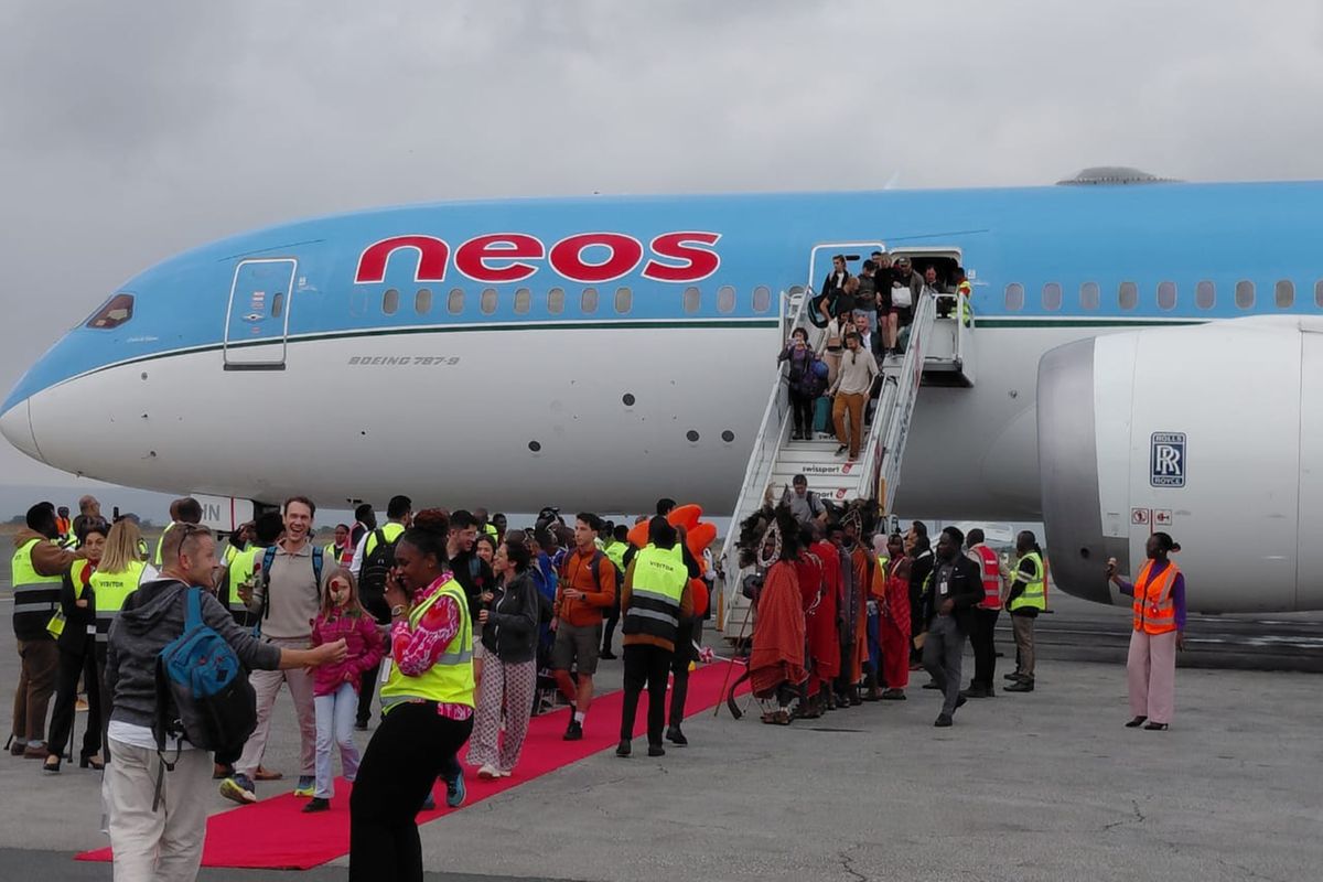 Neos launches direct flights to Tanzania, lands at KIA with over 210 tourists